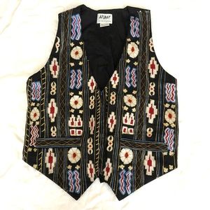 VTG 90s Embroidered vest sz S